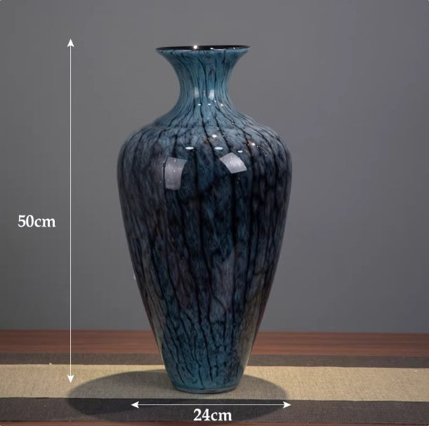 Light-luxury Vintage Vase Ornament Enamel Glass Decor With A Premium Feel For The Living Room
