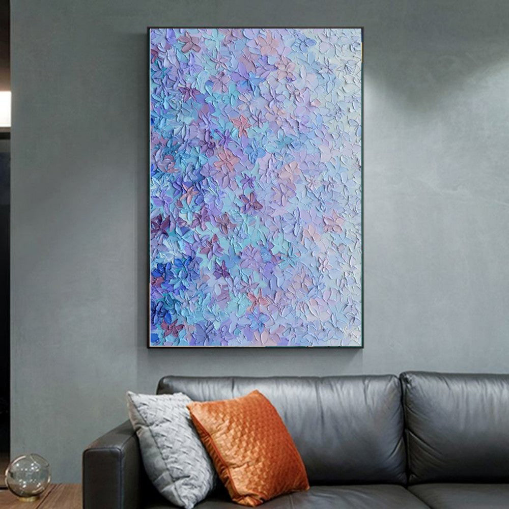 Handpainted Abstract Color Block Oil Painting Canvas Handmade Floral  Modern Wall Art Home Decor Artwork Frameless Picture