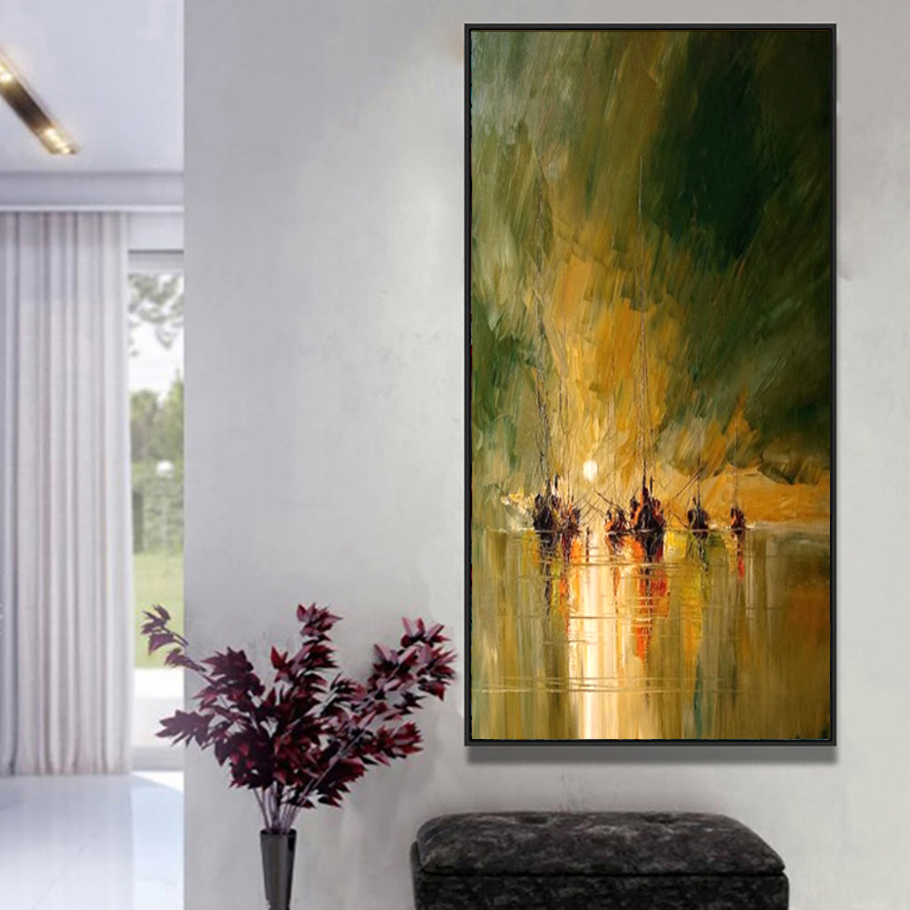 Vintage Pirate Ship In The Sea Canvas Painting Black Sailing Ship Hand Painted Oil Painting Home Decor Living Room Wall Art Decor