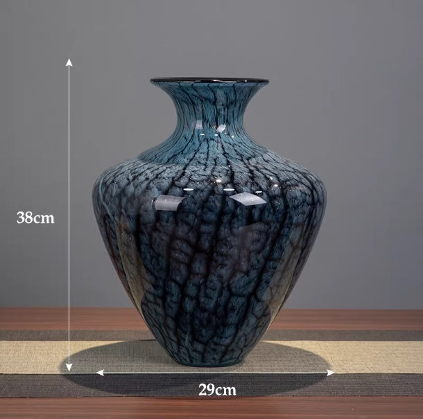 Light-luxury Vintage Vase Ornament Enamel Glass Decor With A Premium Feel For The Living Room