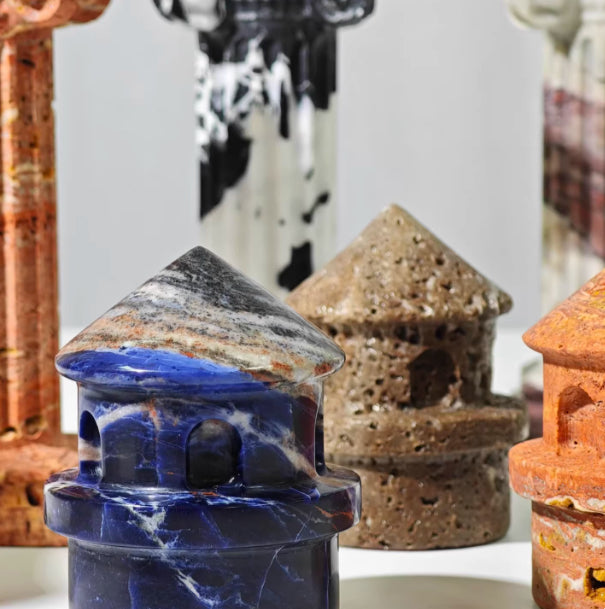 Roman Column Ornaments Made From Natural Marbledecorative Castle Pieces For Home Decor