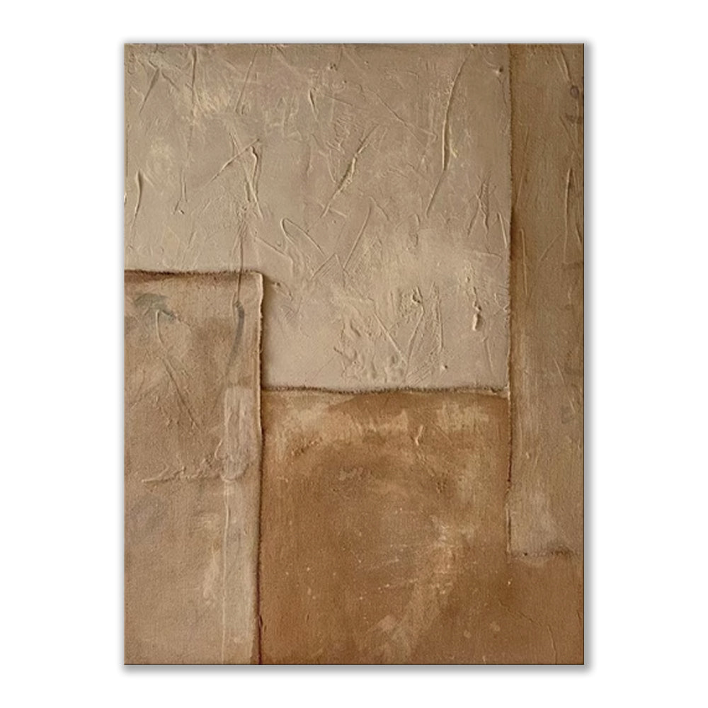 Large Abstract Handmade Painting Brown Texture Medieval Style Abstract Wall Art  Wabi-sabi Modern Home Living Room Decor
