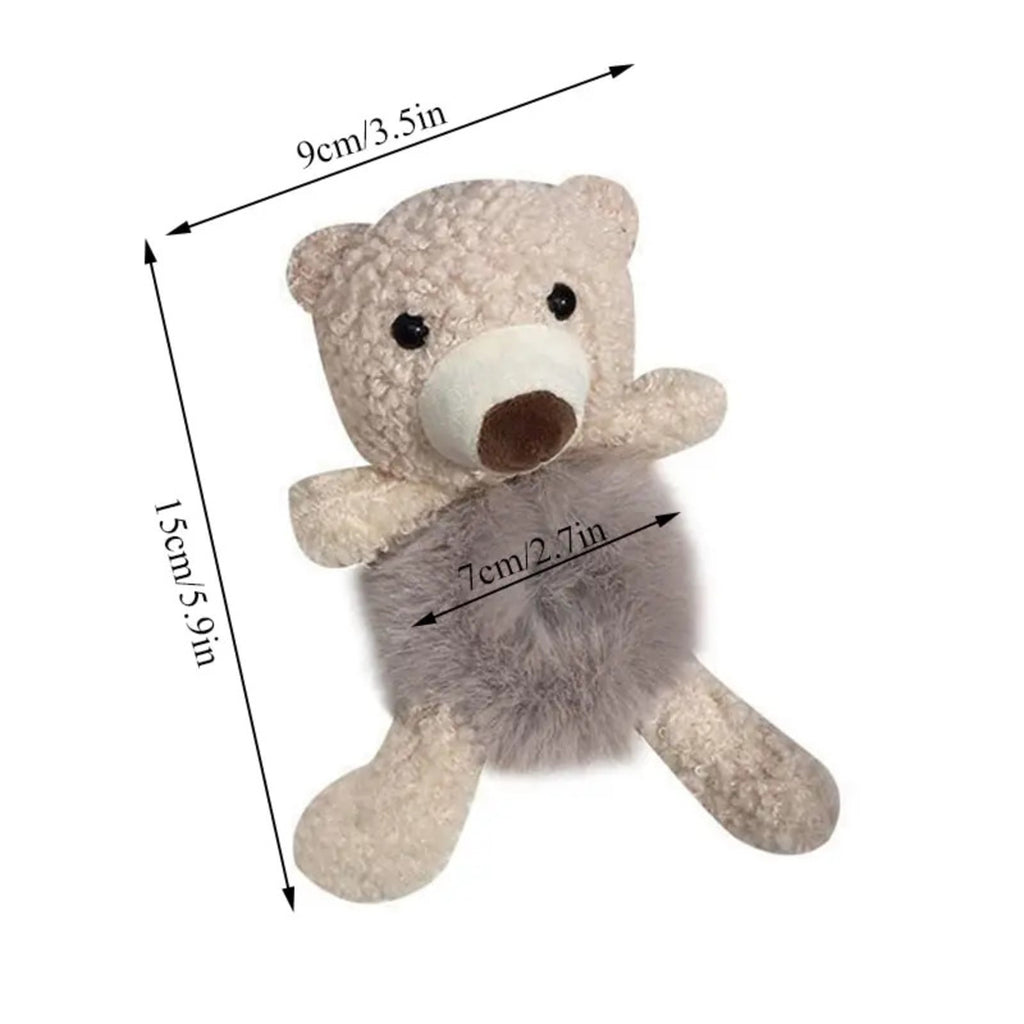 Girls Lovely Scrunchies Cute Bear Hair Band Rabbit Fur Hair Rope Soft Warm Rubber Band Pretty Hair Accessories