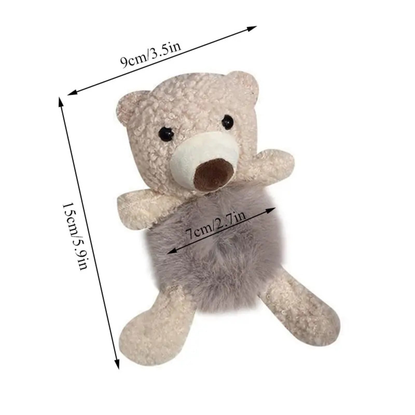 Girls Lovely Scrunchies Cute Bear Hair Band Rabbit Fur Hair Rope Soft Warm Rubber Band Pretty Hair Accessories
