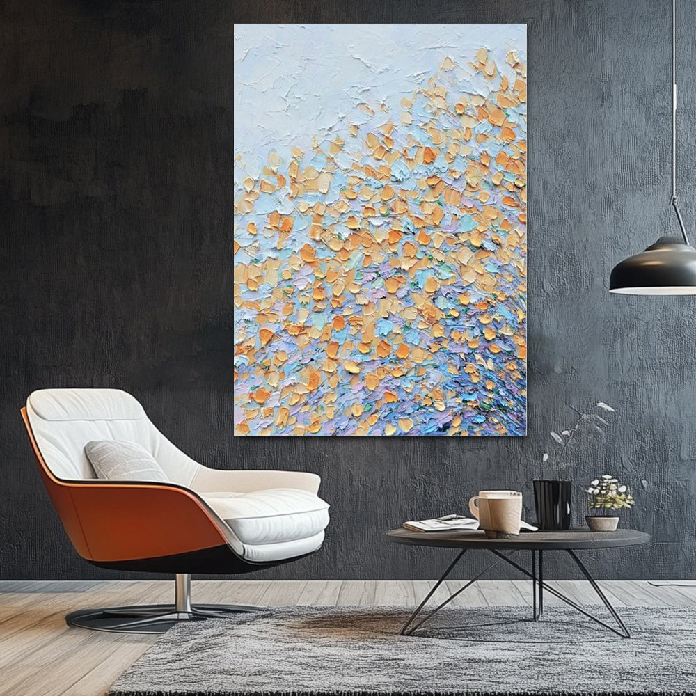 Handpainted Abstract Color Block Oil Painting Canvas Handmade Floral  Modern Wall Art Home Decor Artwork Frameless Picture